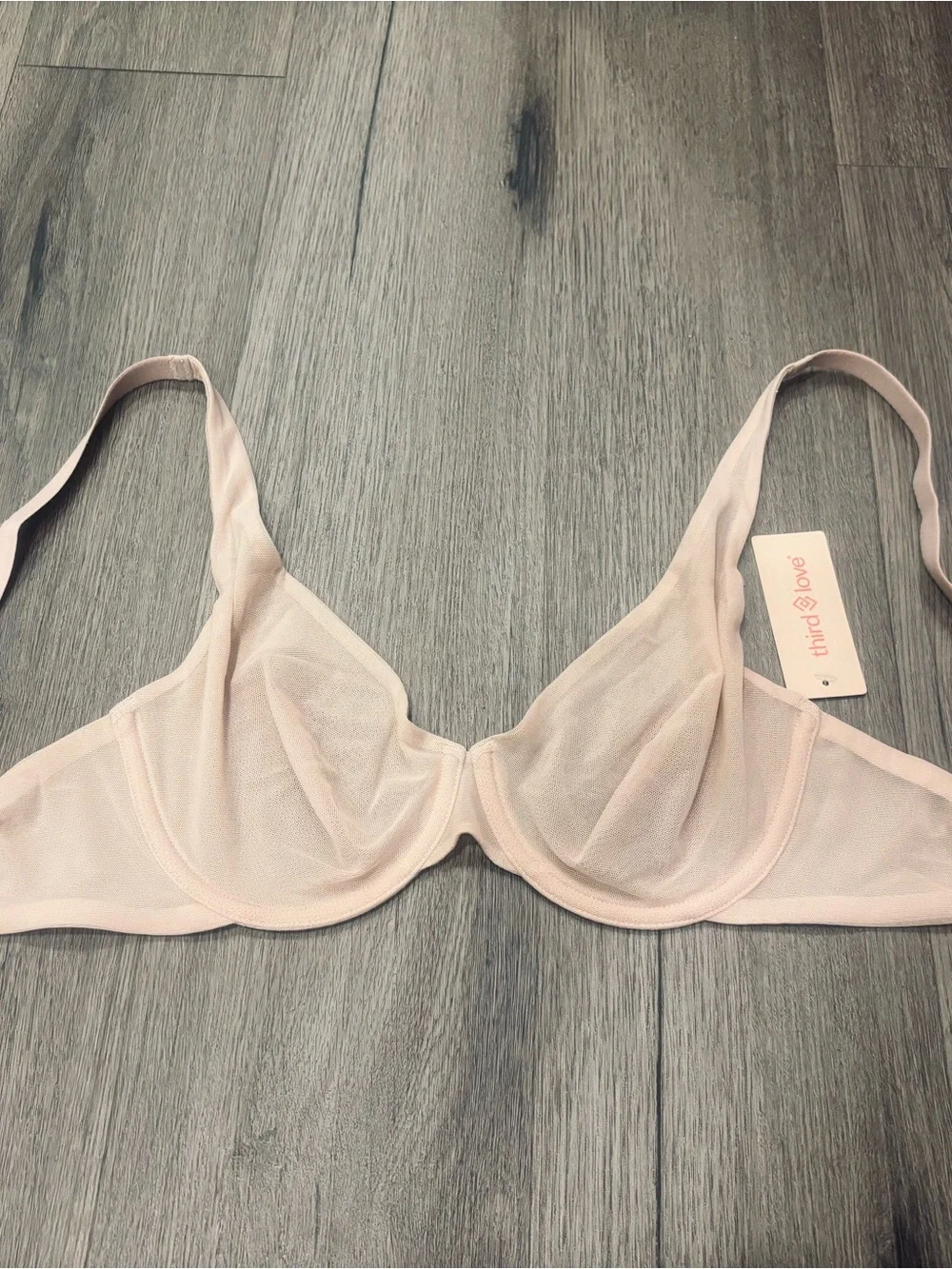 ThirdLove Sheer Mesh Underwire Bra in Light Nude 32C
